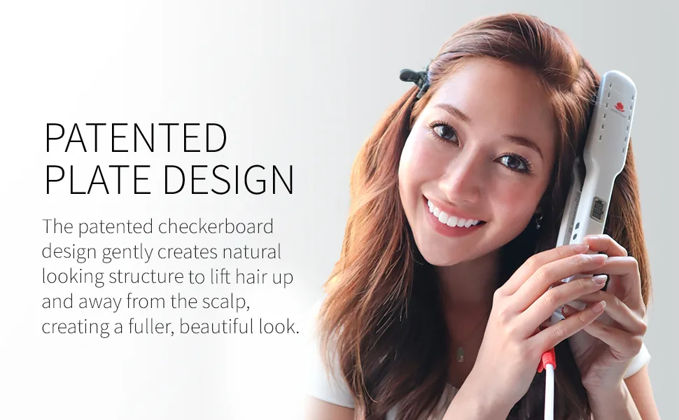 Voloom Classic 1- Inch Professional Volumizing Ceramic Hair Iron  for Thicker Hair or Larger Lasting Hair Volume  Adjustable Temp  Auto Shut-Off - Plate Design