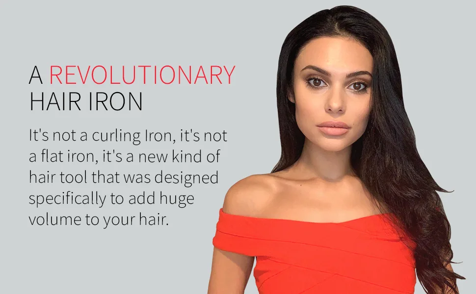 Voloom Classic 1- Inch Professional Volumizing Ceramic Hair Iron  for Thicker Hair or Larger Lasting Hair Volume  Adjustable Temp  Auto Shut-Off - Revolutionary