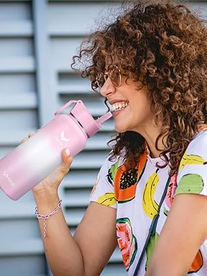 Vmini Straw Lid Compatible with Hydro Flask Wide Mouth Water Bottle and More Wide and Rotating Handle Straws and Brushes Black - hydro flask straw lid hydro flask lid hydro flask accessories