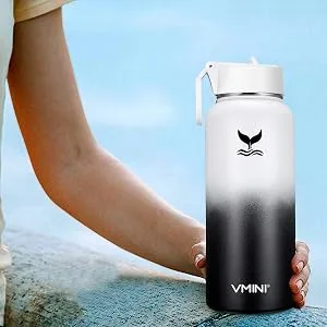 Vmini Straw Lid Compatible with Hydro Flask Wide Mouth Water Bottle and More Wide and Rotating Handle Straws and Brushes Black - hydro flask straw lid hydro flask lid hydro flask accessories