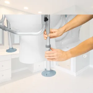 Vive Toilet Safety Rail Frame - Grab Bars for Bathroom - Fall Prevention - Adjustable Non Slip for Adults Seniors Elderly Disabled Handicapped - Padded Handle Support - Medical Device for Home Use - bathroom