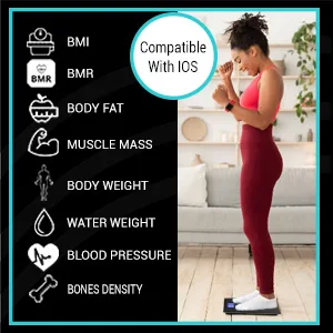 Vive Precision Scale for Body Weight and Fat Percentage (for iOS  Android) - for Water BMI Muscle Bathroom Accessory Body Composition Analyzer - Accurate Smart Digital - for Exercise Bodybuilding Black - product information 5