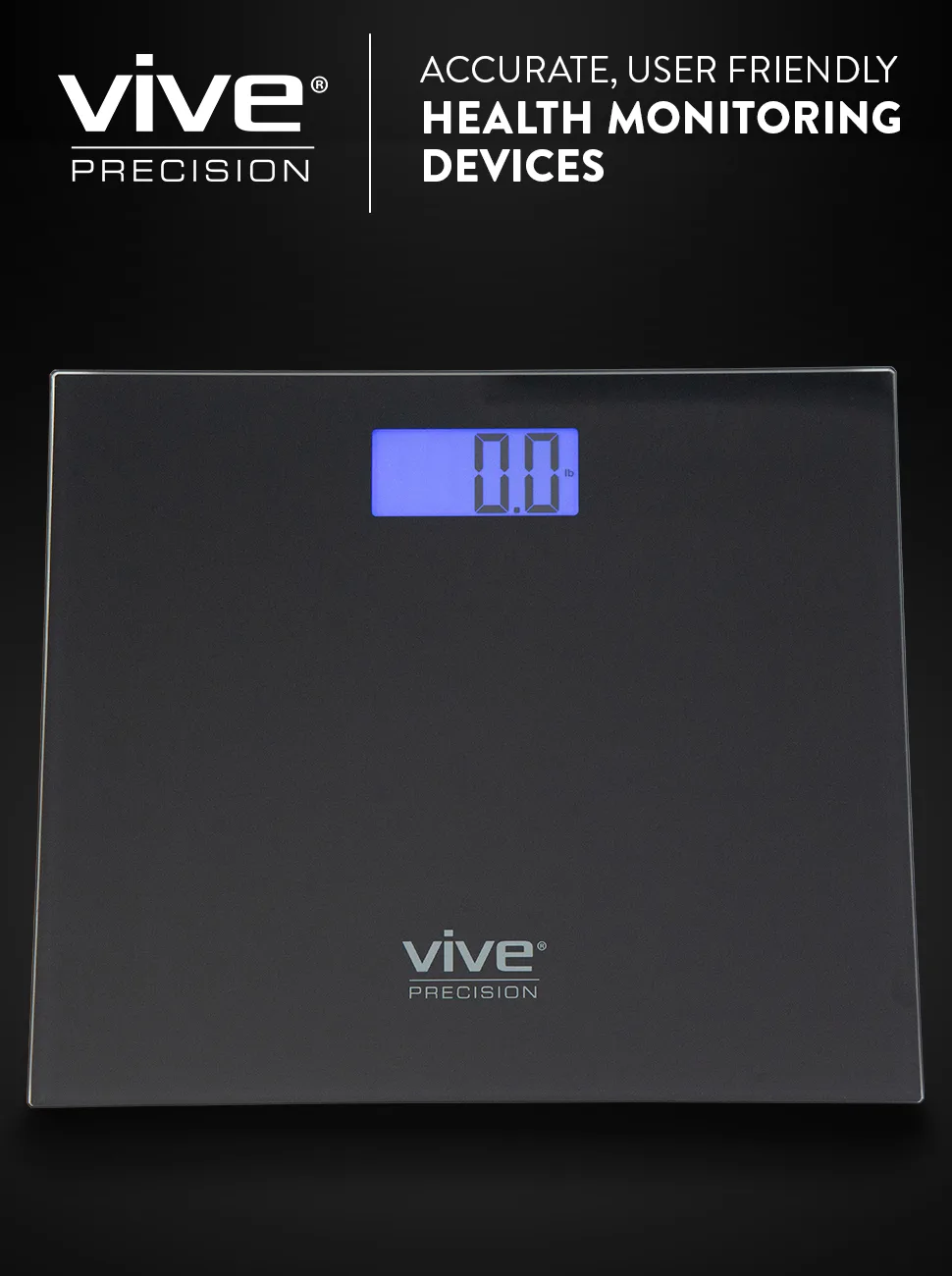 Vive Precision Scale for Body Weight and Fat Percentage (for iOS  Android) - for Water BMI Muscle Bathroom Accessory Body Composition Analyzer - Accurate Smart Digital - for Exercise Bodybuilding Black - scale