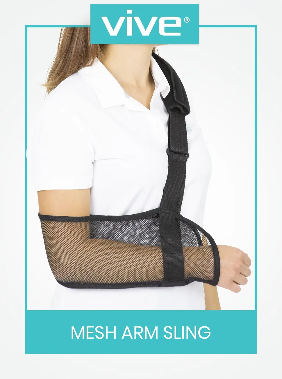 Vive Mesh Shoulder Sling - Arm Brace For Torn Rotator Cuff Injury - RightLeft Support For Men and Women - Adjustable Immobilizer For Shower - Stabilizer For Elbow Wrist Thumb Injuries Dislocation Black - mesh arm sling