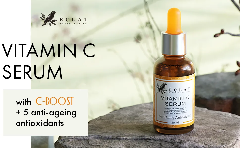 Vitamin C Serum for FaceNeckEyes - 5X MORE POWERFUL Anti-Aging Serum with 20 Vit C - Reduces WrinklesLinesAging - 100 VeganDermatologist Developed - Eclat - Vitamin C Serum