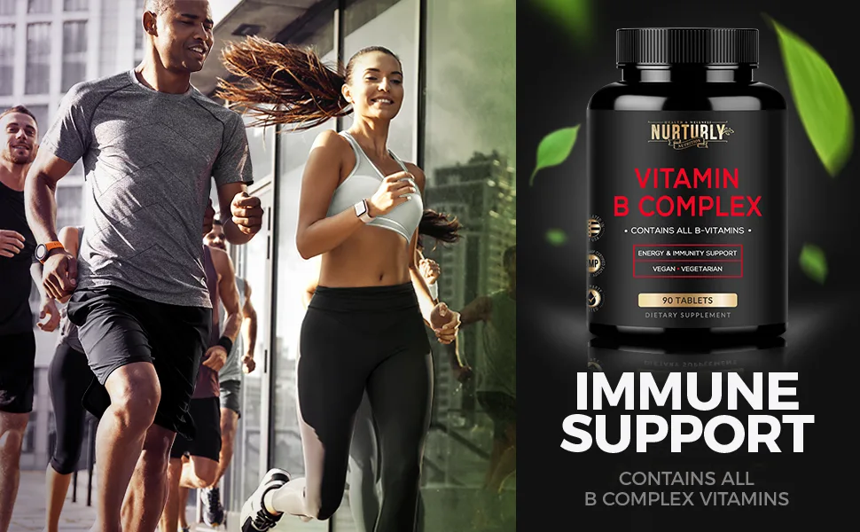 Vitamin B Complex - Contains All Essential B Vitamins - B1 B2 B3 B5 B6 B7 B9 B12 and Biotin - Super B Complex Vitamins for Energy Immunity and Mood Support - 90 Tablets 90 Count (Pack of 1) - vitamin b complex capsules tablets vitamin b supplements