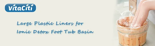 Vitaciti 100 Large Plastic Liners for Ionic Detox Foot Tub Basin - Disposable foot soaking bag