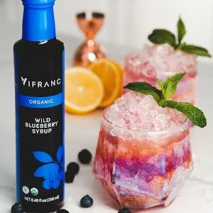 Vifranc Organic Fruit Syrup Raspberry 250 ML (Pack of 2) - blueberry syrup cocktail
