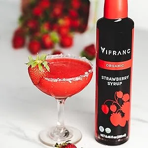 Vifranc Organic Fruit Syrup Raspberry 250 ML (Pack of 2) - strawberry margarita