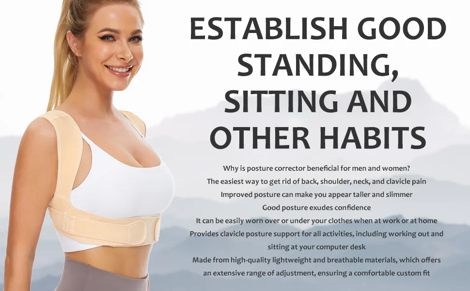Vicorrect Posture Corrector for Women and Men Adjustable upper back straightener posture corrector and Providing Pain Relief from Neck Shoulder and Upper Back (SmallMedium) - posture corrector for women
