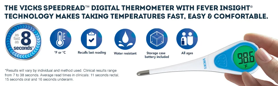 Vicks SpeedRead V912US Digital Thermometer 1 Count (Pack of 1) - features