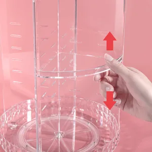 V-Hanver Rotating Makeup Organizer - Perfume Organizer Tray 7 Adjustable Layer Makeup Storage Organizer with 4 Holder Storage Rack Large Capacity Makeup Organizer Acrylic Cosmetic Display Case Clear - acrylic cosmetic countertop makeup organizer organizers perfume storage vanity