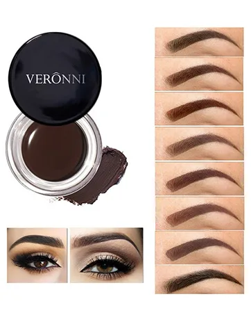 VERONNI Eyebrow CreamBrow Color Long Lasting Waterproof Eyebrow Pomade GelEyebrows Enhancers Smooth Eye Brow Makeup 0.75oz(01 Dark Brown)) - Eyebrow Pomade