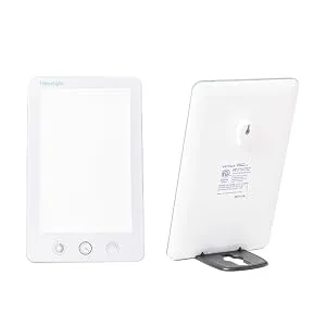 Verilux HappyLight Touch Plus - UV-Free LED Bright White Light Therapy Lamp with 10000 Lux Adjustable Brightness Color and Countdown Timer New Happylight Touch Plus - Detachable Stand