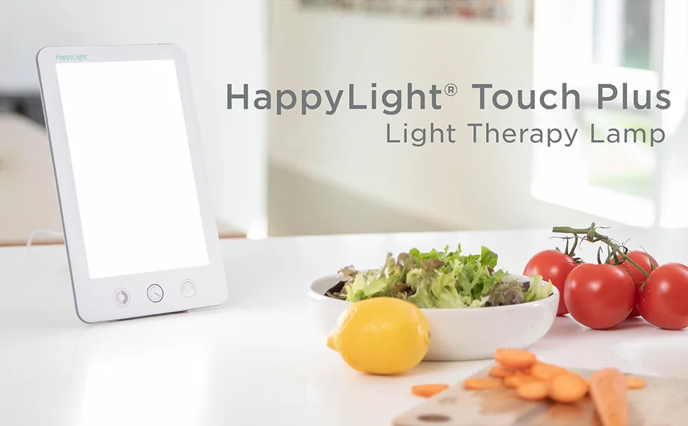 Verilux HappyLight Touch Plus - UV-Free LED Bright White Light Therapy Lamp with 10000 Lux Adjustable Brightness Color and Countdown Timer New Happylight Touch Plus - HappyLight Touch Plus