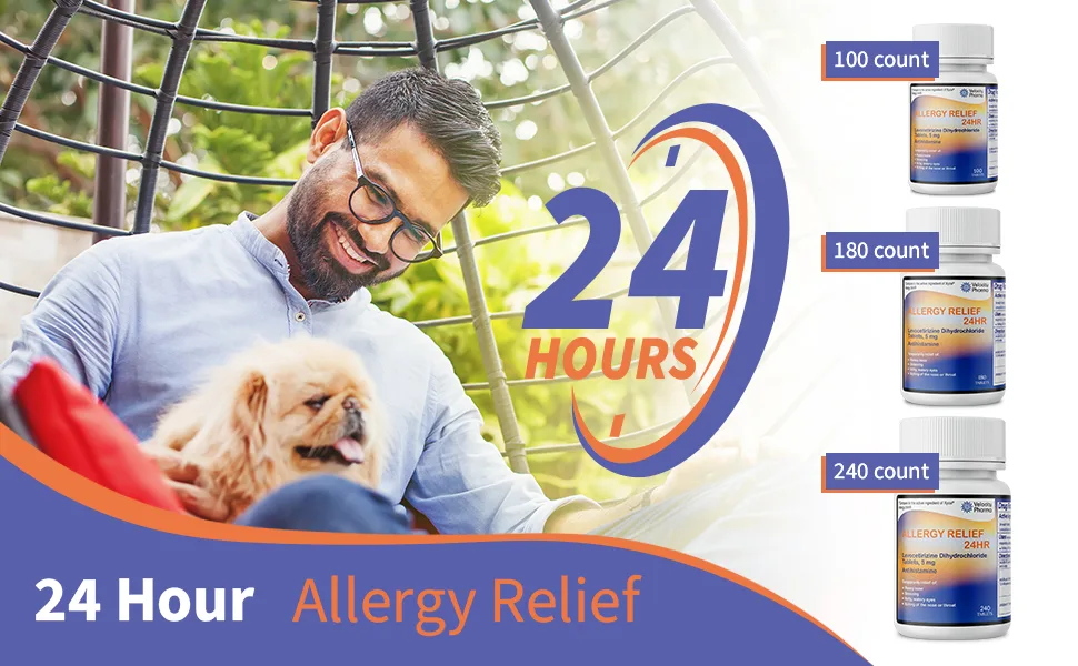 Velocity Pharma Levocetirizine Dihydrochloride Tablets USP 5mg  24 Hour Allergy Relief  180 Count 180 Count (Pack of 1) - 24 hr relief