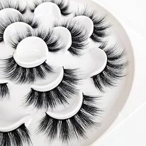 Veleasha 5D Faux Mink Lashes Handmade Luxurious Volume Fluffy Natural False Eyelashes 7 Pairs  Dubai - product information 11