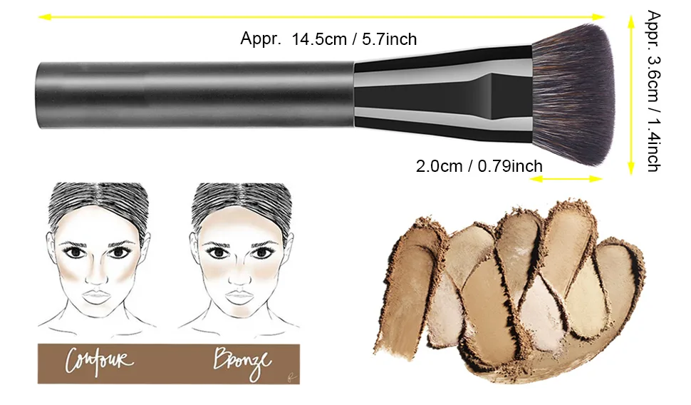 Vela.Yue Flat Contour Brush Face Sculpting Makeup Brush - product information 5
