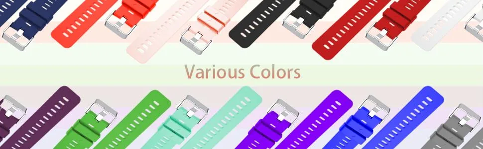 Veezoom Band Compatible with Garmin Forerunner 35 Soft Silicone Replacement Band Wristband for Forerunner 35 Smart Watch Multi Colors with Silver or Black Metal Buckle White - product information 3