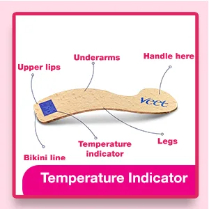 VEET Sugar Wax Hair Remover - Perfect for First Time Waxers - Contains 12 Fabric Strips  1 Spatula with a Temperature Indicator - product information 5