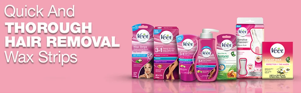 VEET Sugar Wax Hair Remover - Perfect for First Time Waxers - Contains 12 Fabric Strips  1 Spatula with a Temperature Indicator - product information 9