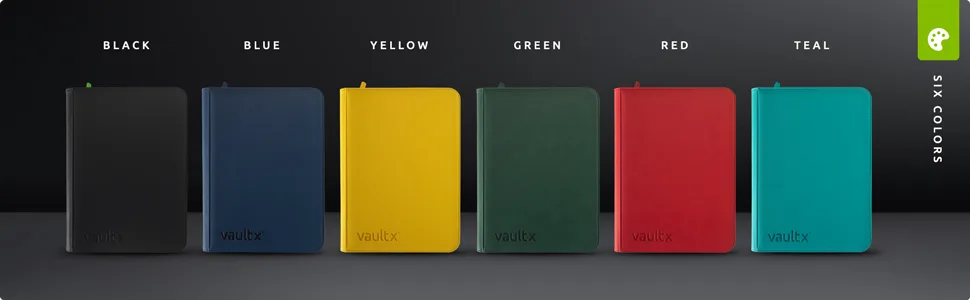 Vault X Premium Exo-Tec Zip Binder - 9 Pocket Trading Card Album Folder - 360 Side Loading Pocket Binder for TCG Black - Vault X Premium eXo-Tec Zip Binders are available in 6 unique colours