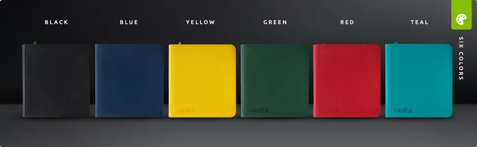 Vault X Premium Exo-Tec Zip Binder - 12 Pocket Trading Card Album Folder - 480 Side Loading Pocket Binder for TCG Black - Vault X Premium eXo-Tec Zip Binders are available in 6 unique colours