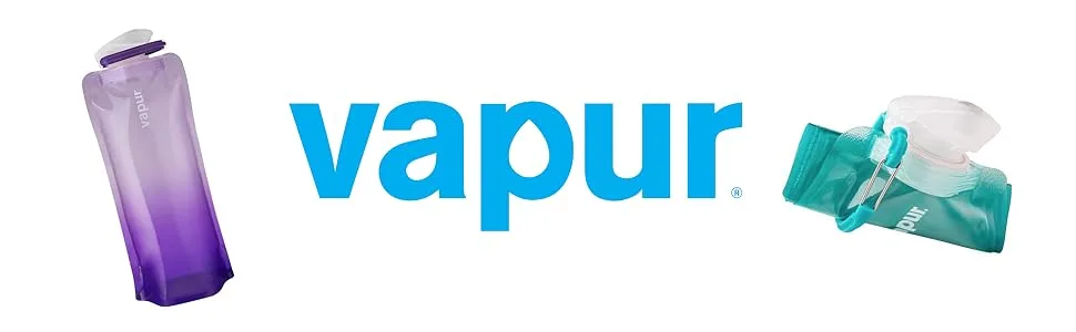 Vapur Solid Flexible Water Bottle - with Carabiner .70 Liter 23 Ounces Malibu Teal - gradient