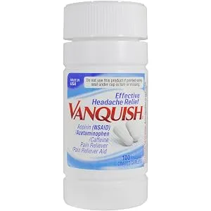 Vanquish Headache Relief Acetaminophen Aspirin Caffeine 100 Caplets - product information 2