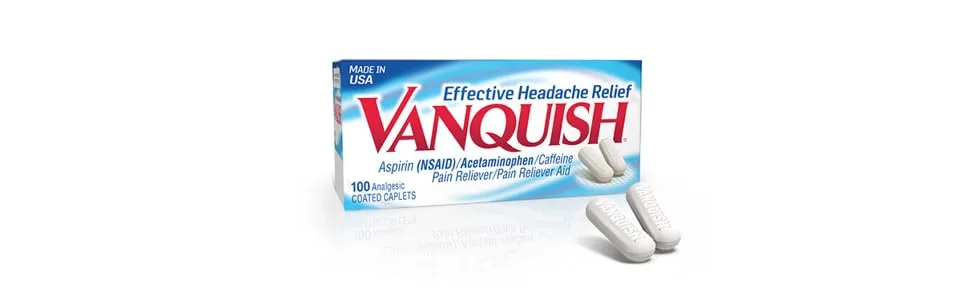 Vanquish Headache Relief Acetaminophen Aspirin Caffeine 100 Caplets - product information 8