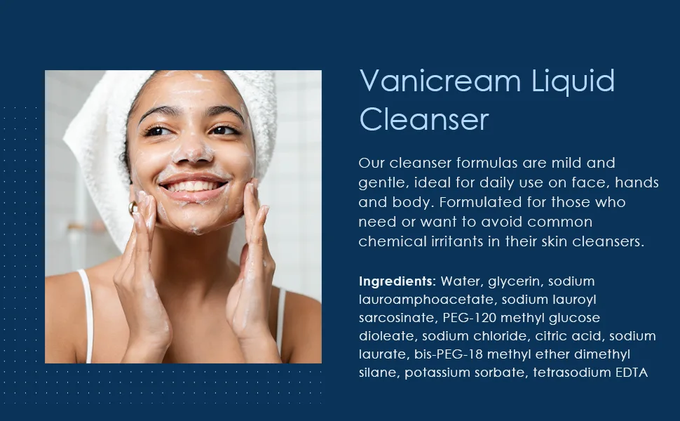 Vanicream Liquid Cleanser - 8 fl oz  Unscented Gluten-Free Formula for Sensitive Skin 8 Fl Oz (Pack of 1) - Liquid Cleanser