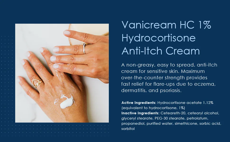 Vanicream 1 Hydrocortisone Anti-Itch Cream - 2 oz - Maximum OTC-Strength Formula for Sensitive Skin - Anti-Itch Cream