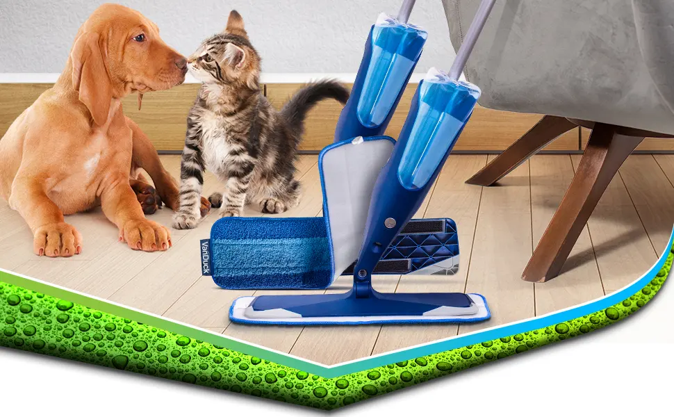 VanDuck Microfiber Cleaning Pads Compatible with Bona Mop (3 Pack) - Microfiber Mop Pads for Hardwood Floor for 18 Inch Mop Blue 3 Count (Pack of 1) - Microfiber pads for pets