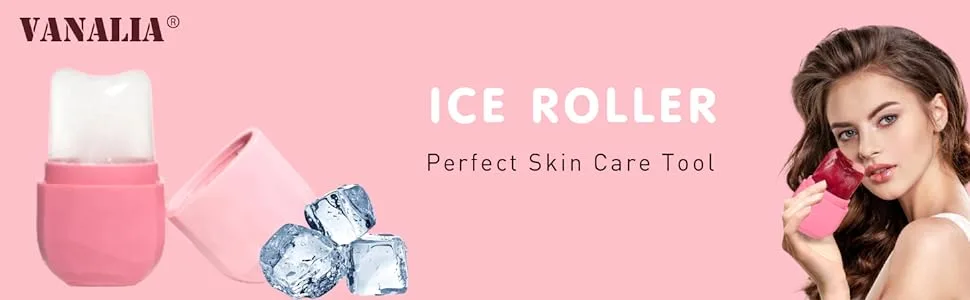 Vanalia Ice Roller for Face and Eye Gua Sha Face Massage Facial Beauty Ice Roller Silicone Ice Mold for Face Beauty(Blue) - 3-23-1