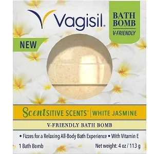 Vagisil Scentsitive Scents V-Friendly Bath Bomb pH-Friendly for Sensitive Vaginal Skin White Jasmine - product information 2