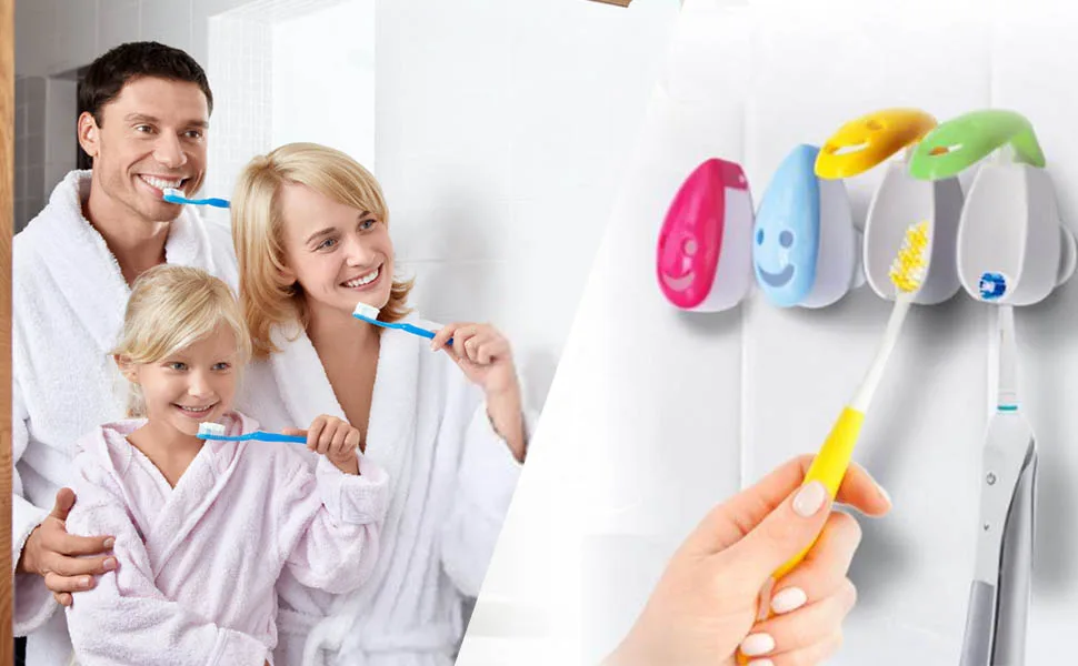 VADOO 6Pcs Toothbrush Head Cover Cap Suction Cup Toothbrush Case Portable Toothbrush Protector Holder (Random Color) - 6Pcs Toothbrush Head Cover Cap