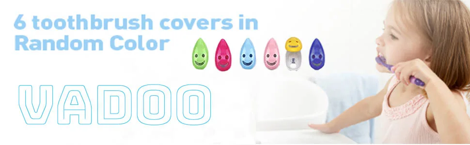 VADOO 6Pcs Toothbrush Head Cover Cap Suction Cup Toothbrush Case Portable Toothbrush Protector Holder (Random Color) - Toothbrush Head Cover Cap