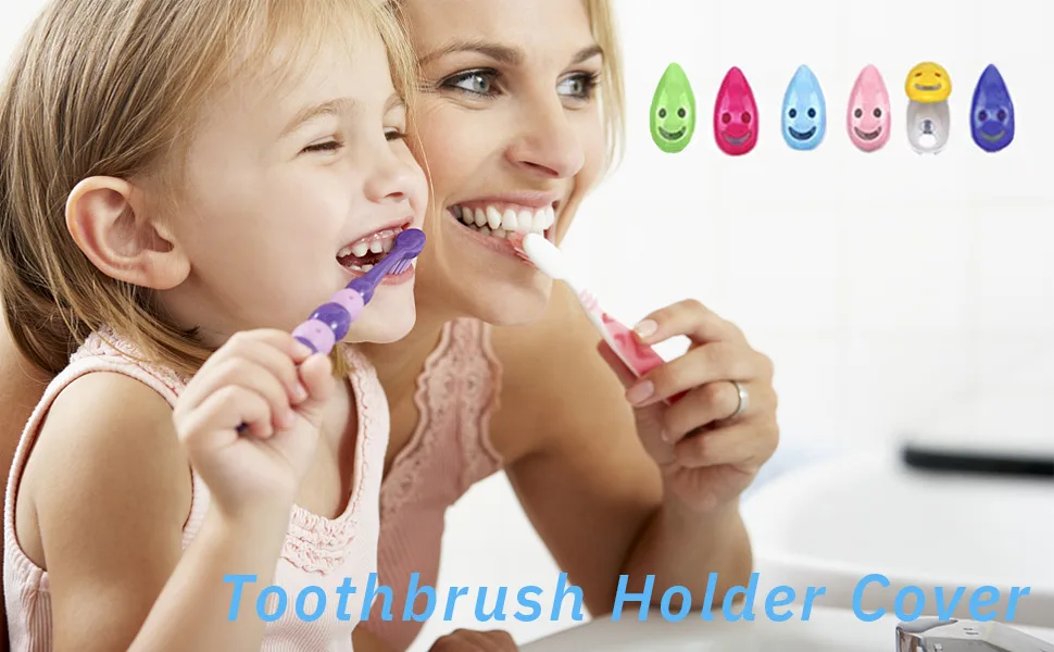 VADOO 6Pcs Toothbrush Head Cover Cap Suction Cup Toothbrush Case Portable Toothbrush Protector Holder (Random Color) - Toothbrush Head Cover Cap