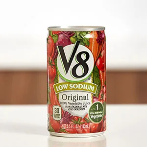 V8 100 Vegetable Juice Original Low Sodium 5.5 Ounce (Pack of 24) Original Low Sodium 5.5 oz Can 24 Pack - vegetable juice, plant-based drink, v8 juice, tomato juice, veggie snack, post-workout drink