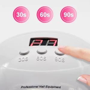 UV Light for Nails PHIAKLE Professional UV LED Nail lamp for Gel Polish Led Lamp for Gel Nails 3 Timers (White) - hand