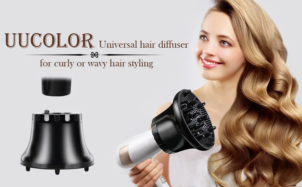 UUCOLOR Universal Hair Diffuser Suitable for 1.4 in to 2.6 in Adjustable Hair Dryer Diffuser Nozzle for Curly or Wavy Hair Styling Black - product information 7