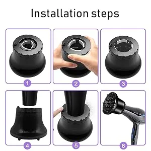 UUCOLOR Universal Hair Diffuser Suitable for 1.4 in to 2.6 in Adjustable Hair Dryer Diffuser Nozzle for Curly or Wavy Hair Styling Black - product information 9
