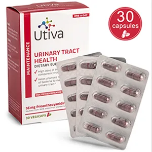 UTIVA UTI Test Strips: Urinary Tract Infection Home Test Strips. UTI Detection. Clinically Accurate. Tests Leukocytes and Nitrite. 3 Individually Packaged Tests. Made by Szio - Utiva 36mg PAC proanthocyanidin UTI treatment prevention cranberry pill extract