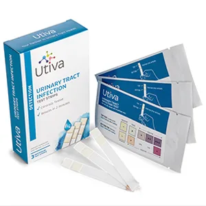 UTIVA UTI Test Strips: Urinary Tract Infection Home Test Strips. UTI Detection. Clinically Accurate. Tests Leukocytes and Nitrite. 3 Individually Packaged Tests. Made by Szio - Utiva UTI Test Strips urinary tract infection leukocyte nitrite doctor clinic urinalysis