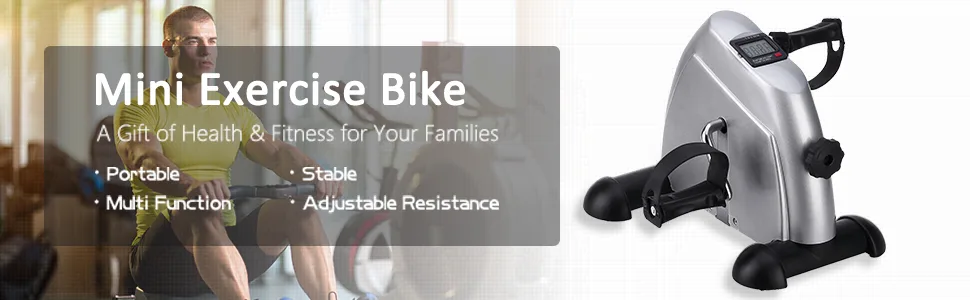 Uten Mini Exercise Bike Under Desk Bike Arm  Leg Peddler Machine with LCD Screen Displays Portable Cycle Cool Black - Instruction
