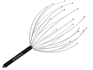 USAGA 20 Fingers Head Massager Scalp Scratcher Head Scratcher for Head Body Relaxing (Black) - USAGA head massager