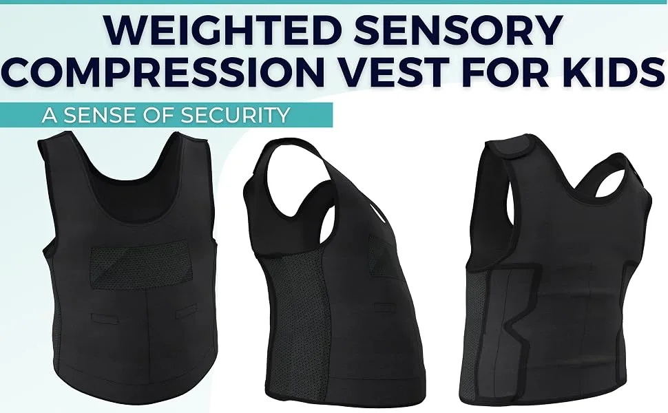 UrbanRed Weighted Vest for Kids with Sensory Issues Ages 5-9 (Medium) - Compression Vest for Kids with Sensory Issues for Autism ADD ADHD Sensory Medium (Pack of 1) - product information 1