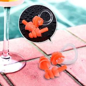 UPINS 14 Sets Silicone Nose Clips Waterproof Swimming Nose Plugs Earplugs for Adults Kids Ear Nose Protector - nose clip