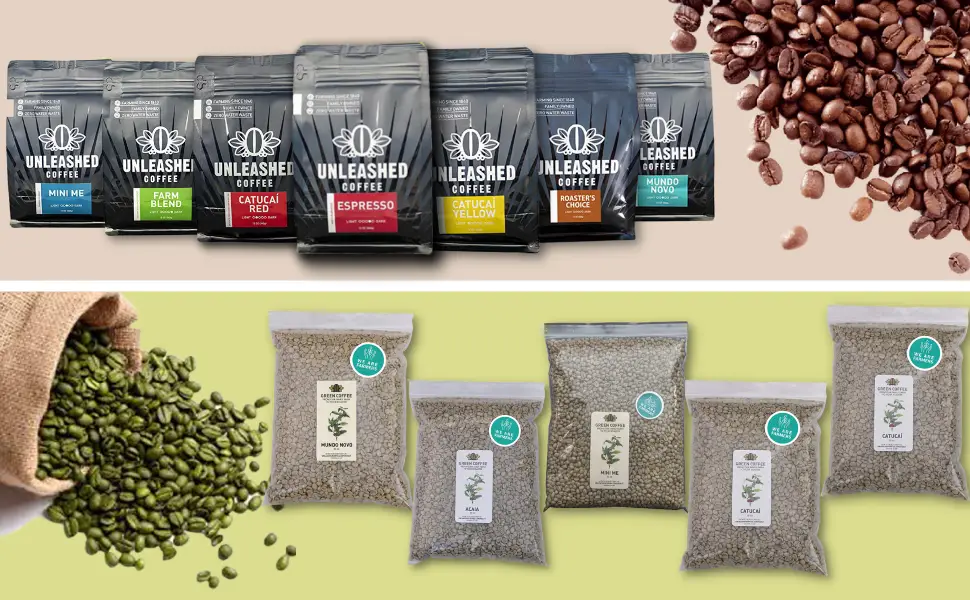 Unleashed Coffee 2LB Peaberry Coffee Unroasted Green Single Origin Specialty Grade Premium Arabica Mini Me 2 Pound (Pack of 1) Mini me - Unleashed coffee