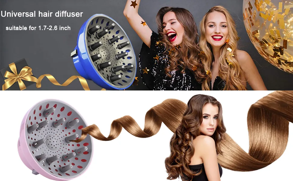 Universal Hair Diffuser Attachment Adjustable Fits Most Kinds of Blow Dryer Diameter 1.7 to 2.6 Perfer Air Dryer Diffuser for Hair Care Pink - product information 1